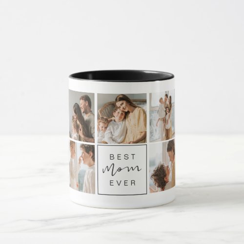 Modern Best Mom Ever Custom Photo Coffee Mug