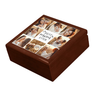 Modern Best Mom Ever Family Photo Collage Gift Box