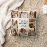 Modern Best Mom Ever Family Photo Collage Throw Pillow<br><div class="desc">Create a cute and simple custom throw pillow for mom with this modern and elegant photo collage design. This trendy keepsake features a "Best Mom Ever" message in handwritten script typography. Perfect for Mother’s Day, birthdays, Christmas, or any special occasion. Easily personalize with your favorite photos using our easy-to-use template....</div>