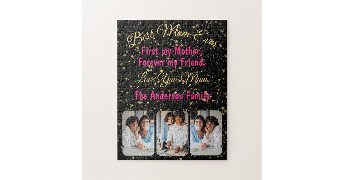 Modern Best Mom Ever Family Photos Mothers Day Jigsaw Puzzle | Zazzle