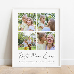 Modern Best Mom Ever Mother&#39;s Day 4 Photo Collage Poster