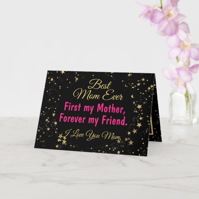 Modern Best Mom Ever Mothers Day Card (Orchid)