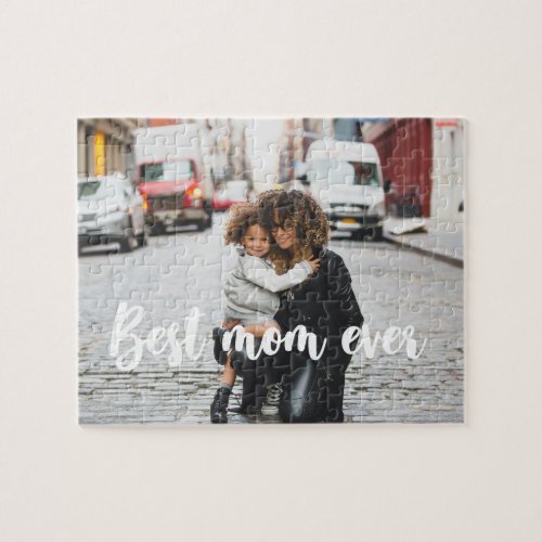 Modern Best mom ever Mothers Day photo Jigsaw Puzzle