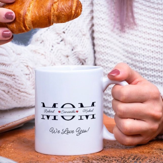 Modern Best Mom Ever Personalized Coffee Mug  (Creator Uploaded)