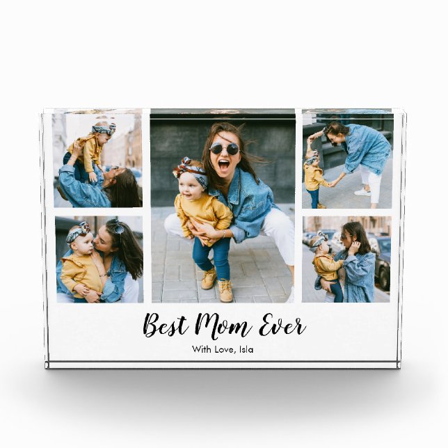 Modern Best Mom Ever Photo Collage Gift For Mom (Front)