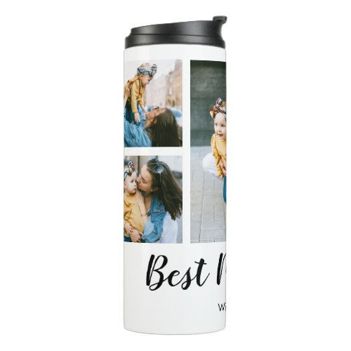 Modern Best Mom Ever Photo Collage Gift For Mom Thermal Tumbler