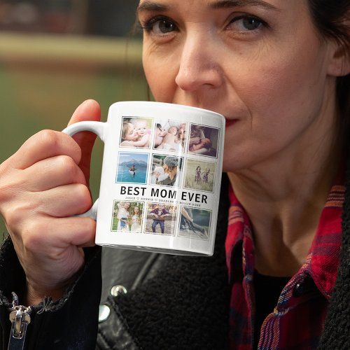 Modern Best Mom Ever Photo Collage Keepake Coffee Mug