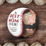 Modern Best Mom Ever Photo Collage Mother`s Day Softball<br><div class="desc">Modern Best Mom Ever Photo Collage Mother`s Day Softball. This modern custom and personalized baseball is a perfect gift for a mom. The best mom ever two photo template softball. Personalize it with two photos and names. The text is a trendy black and red typography. You can change any text...</div>