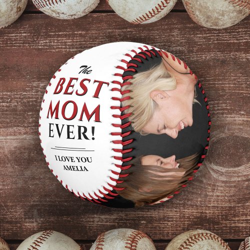Modern Best Mom Ever Photo Collage Mothers Day Softball