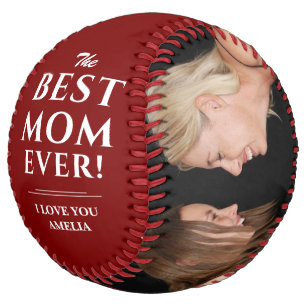 Modern Best Mom Ever Photo Collage Mother`s Day Softball