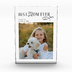 Modern Best Mom Ever Photo  Mothers Day Gifts Block