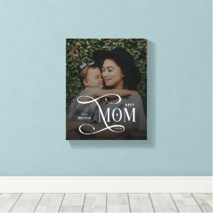 Modern Best Mom Ever Photo Mothers Day Gifts Canvas Print