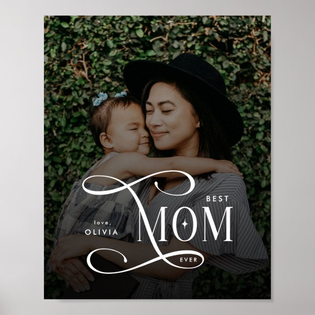 Modern Best Mom Ever Photo Mothers Day Gifts Poster (Front)