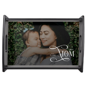  Modern Best Mom Ever  Photo Mothers Day Gifts Serving Tray