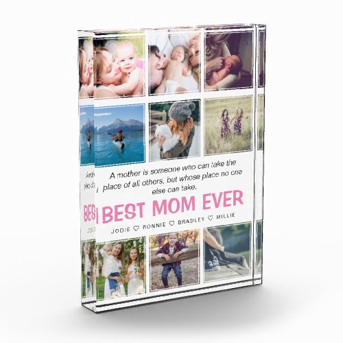 Modern Best Mom Ever Pictures  Quote Keepake Photo Block