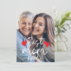 Modern Best Mom Ever Two Photo Mother's Day  Card