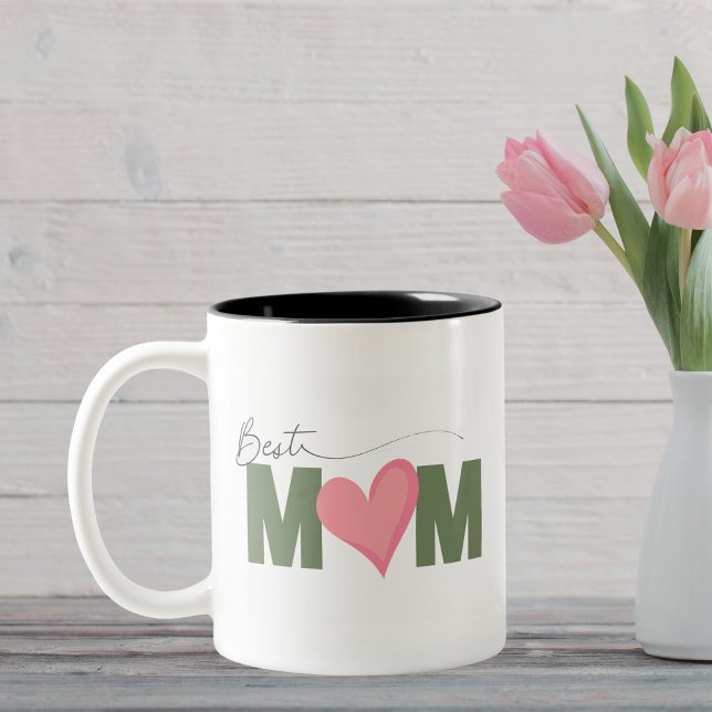 Modern Best Mom Mother's Day Two-Tone Coffee Mug (Creator Uploaded)