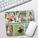 Modern Best Mommy Photo Collage Mouse Pad<br><div class="desc">Modern 6 photo collage on a grid with mint green stripe in the middle that says "best mommy in the word" mouse pad.</div>