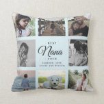 Modern Best Nana Ever Light Blue Photo Collage Throw Pillow Modern Best Nana Ever Light Blue Photo Collage Throw Pillow