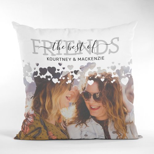 Modern Best of Friends Photo Throw Pillow