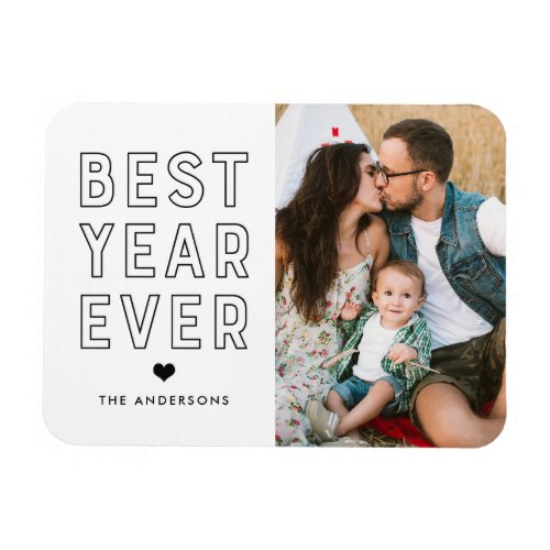 Modern Best Year Ever  Holiday Photo Magnet