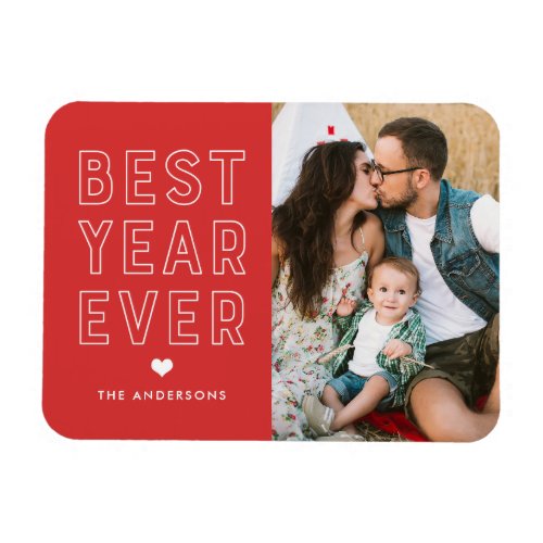 Modern Best Year Ever  Holiday Photo Magnet