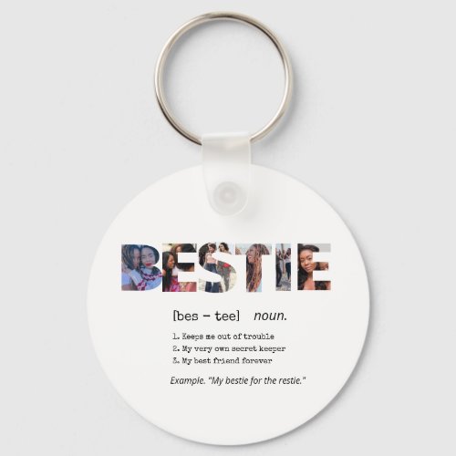 Modern Bestie BFF Best Friends Photo Collage Cute  Keychain