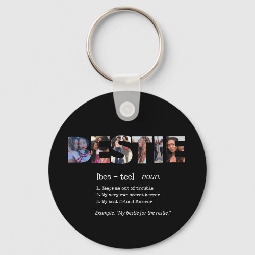 Modern Bestie BFF Best Friends Photo Collage Cute  Keychain