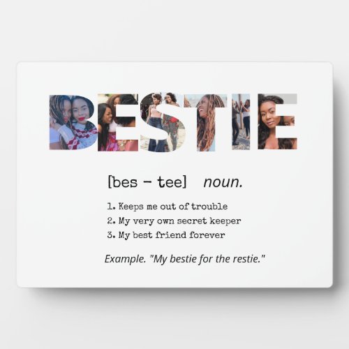 Modern Bestie BFF Best Friends Photo Collage Cute  Plaque