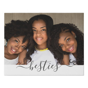 Modern Bestie BFF Best Friends Photo  Faux Canvas