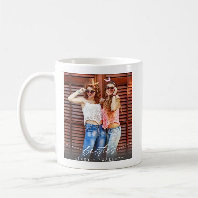 Modern Besties BFF Photo Script Coffee Mug  (Left)
