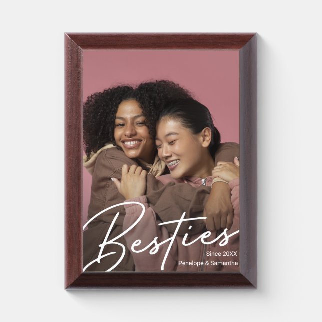 Modern Besties Photo Gift Award Plaque (Vertical)