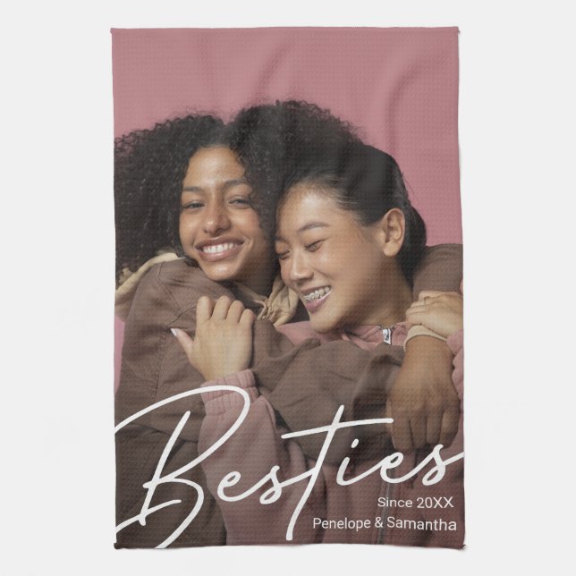 Modern Besties Photo Gift Kitchen Towel (Vertical)