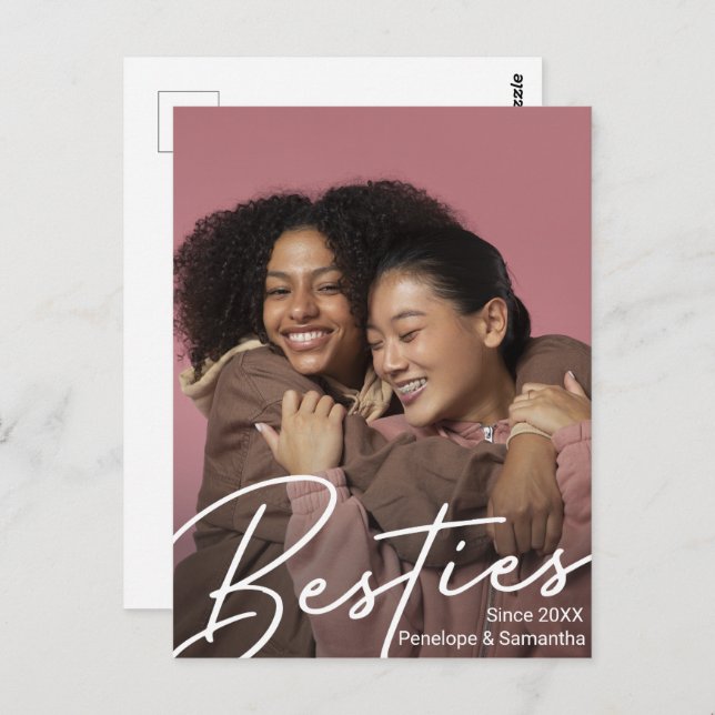 Modern Besties Photo Gift Postcard (Front/Back)