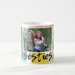 Modern Besties Typography 3 Photo Collage Coffee Mug<br><div class="desc">Photo Coffee mug with Besties typography and a colorful abstract watercolor print. Personalize with 3 pictures of the best friends forever to make it a memorable keepsake.</div>