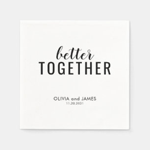 Modern Better Together Engaged Engagement Party Napkins