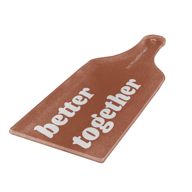Modern Better Together Terracotta Charcuterie Cutting Board (Corner)
