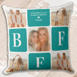 Modern BFF Best Friends Custom 5 Photo Collage Throw Pillow<br><div class="desc">Celebrate your best friends with a custom photo collage pillow in a trendy color block design. This unique best friends pillow is the perfect gift whether its a birthday, friends giving , or Christmas. This BFF best friends pillow features 5 photos, bold BFF and personalize with names. Personalize with your...</div>