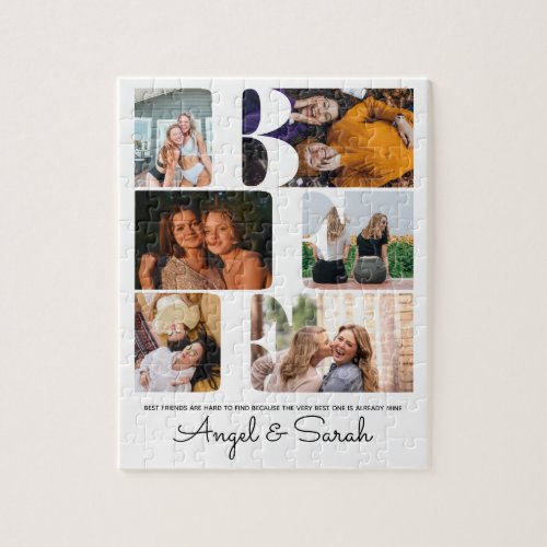 Modern BFF Best Friends Quote Photo Collage Jigsaw Puzzle