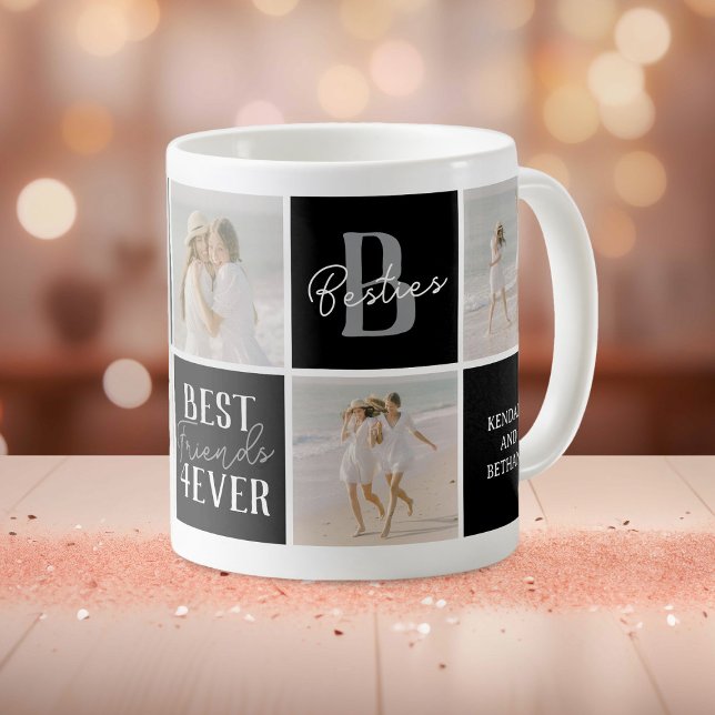 Modern BFF Besties Photo Collage Coffee Mug (Creator Uploaded)