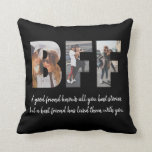 Modern BFF Photo Best Friend Besties Quote Black Throw Pillow<br><div class="desc">Modern BFF Photo Collage Best Friend Besties Quote Black Throw Pillow Best friends are the sisters that life gives us! A tribute to the bond only best friends understand, this print features 3 of your favorite photos of you and your BFF. You can easily customize the photo, quote names and...</div>