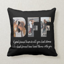 Modern BFF Photo Best Friend Besties Quote Black Throw Pillow Modern BFF Photo Best Friend Besties Quote Black Throw Pillow
