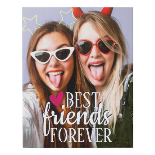 modern BFF photo Best friends forever Faux Canvas Print