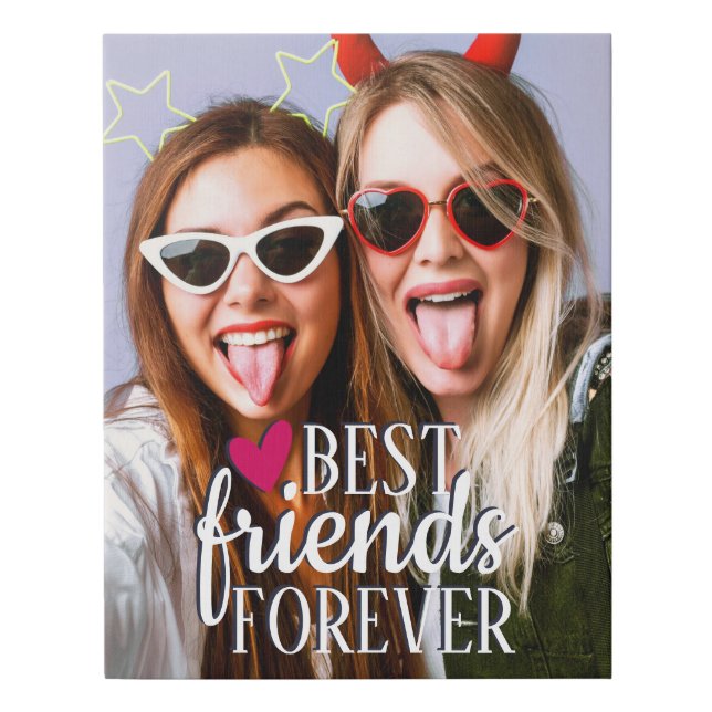 modern BFF photo Best friends forever Faux Canvas Print (Front)