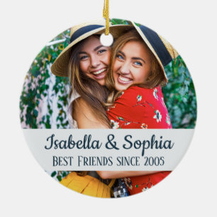 Modern BFF photo Best friends forever trendy Ceramic Ornament