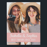 Modern BFF photo Best friends names Faux Canvas<br><div class="desc">Modern BFF photo canvas featuring a trendy caption "Best Friends since" in white modern lettering. Easily customizable by adding your favorite photo and text by editing the template fields.</div>