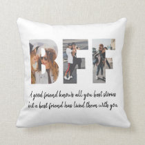 Modern BFF Photo Collage Best Friend Besties Quote Throw Pillow Modern BFF Photo Collage Best Friend Besties Quote Throw Pillow