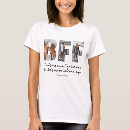 Modern BFF Photo Collage Friendship Besties Chic T_Shirt