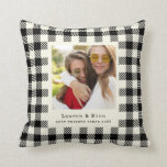 Modern BFF Photo Plaid Friendship Best Friend Throw Pillow<br><div class="desc">Celebrate your friendship with this chic throw pillow featuring your favorite photo within an ivory vichy plaid vintage typewriter lettering design. Personalize with your names and custom message and make it a perfect gift for Galentine's Day,  a birthday or anniversary of when you first met.</div>