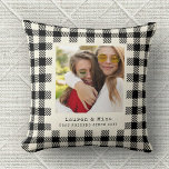 Modern BFF Photo Plaid Friendship Best Friend Throw Pillow<br><div class="desc">Celebrate your friendship with this chic throw pillow featuring your favorite photo within an ivory vichy plaid vintage typewriter lettering design. Personalize with your names and custom message and make it a perfect gift for Galentine's Day,  a birthday or anniversary of when you first met.</div>